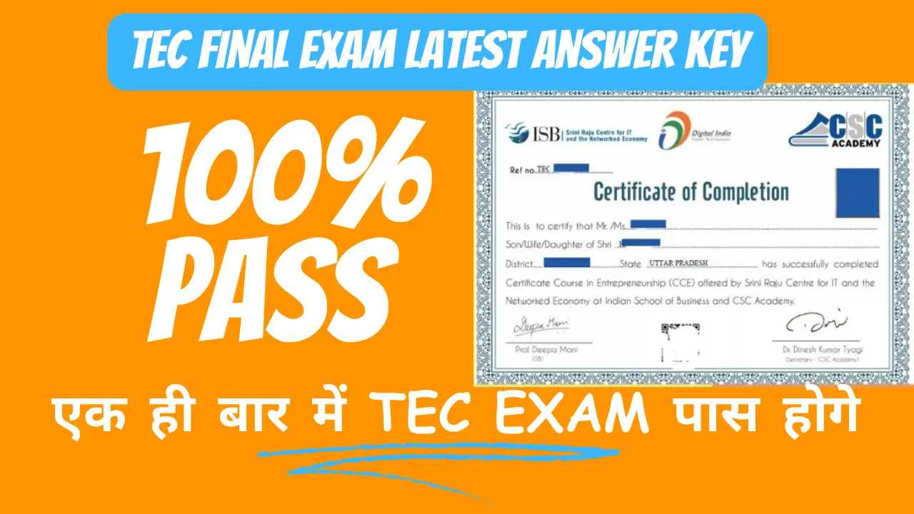 TEC Final exam Answer key 